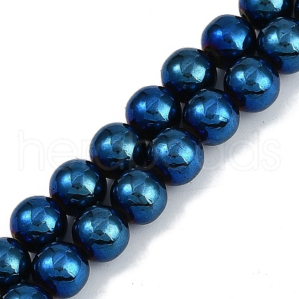 Electroplated Synthetic Magnetic Hematite Beads Strands G-G174-L01-07-1
