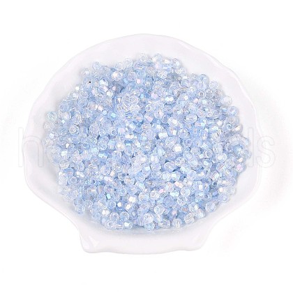 Transparent Spray Painted Glass Beads EGLA-N018-4mm-05-1