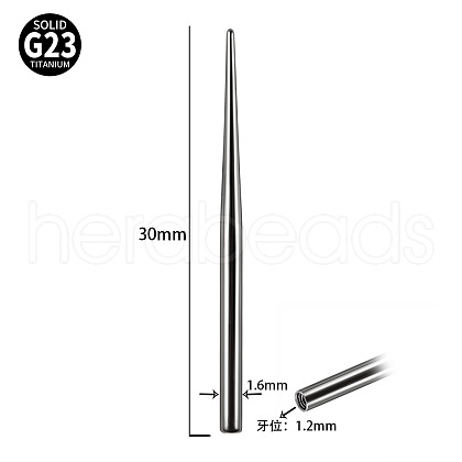 G23 Titanium Piercing Taper Insertion Pins WGC7943-10-1