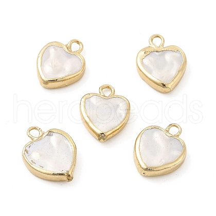 Shell Pearl Heart Charms PEAR-P004-65KCG-1