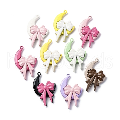 9 Colors Spray Painted Alloy Beads PALLOY-V002-22-1