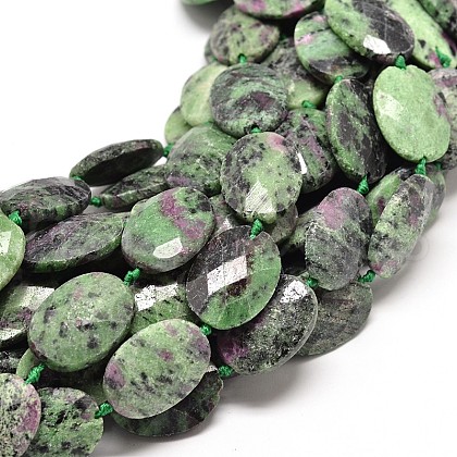 Natural Ruby in Zoisite Beads Strands G-P071-70-1
