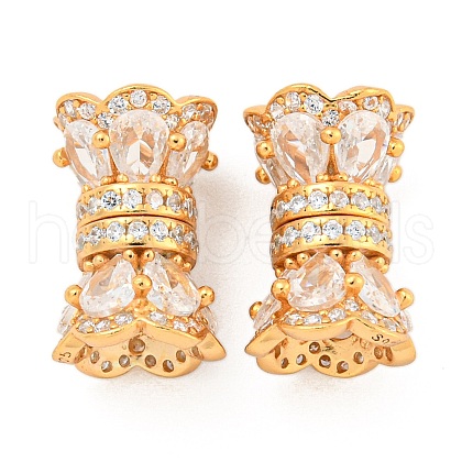 925 Sterling Silver Micro Pave Clear Cubic Zirconia Screw Clasps STER-U001-02G-1