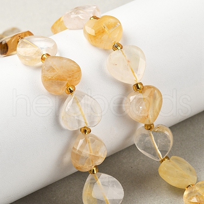 Natural Yellow Hematoid Quartz Beads Strands G-B044-B18-01-1