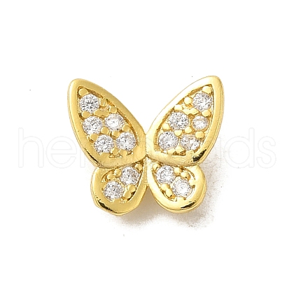 Butterfly Rack Plating Brass Micro Pave Cubic Zirconia Pendants Charms KK-S396-08C-1
