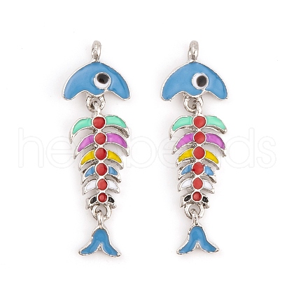 Rack Plating Alloy Enamel Pendants FIND-A040-02P-1