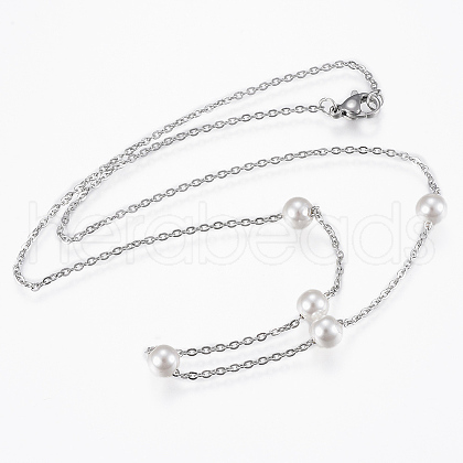 304 Stainless Steel Pendant Necklaces X-NJEW-G305-01P-1