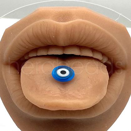 Evil Eye Acrylic with Stainless Steel Tongue Rings WGB59E4-04-1