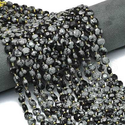 Natural Snowflake Obsidian Beads Strands G-C116-A78-02-1