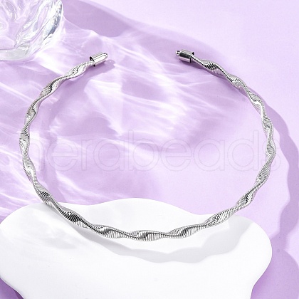 6.5mm Twist Iron Chain Necklaces NJEW-G163-01P-1