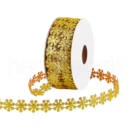 Snowflake Polyester Ribbon Trim DIY-WH0568-45A-1