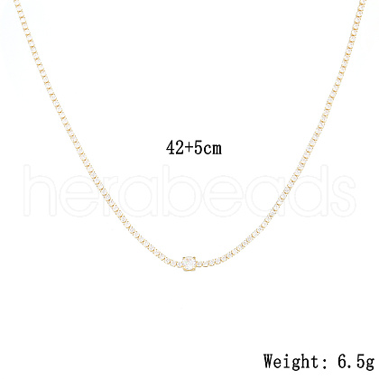 Brass Micro Pave Cubic Zirconia Necklaces for Women QH4759-1-1