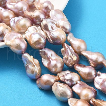 Natural Nucleated Pear Beads Strands PEAR-B004-15M-06C-1