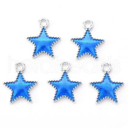Platinum Plated Alloy Enamel Pendants ENAM-R136-31-1