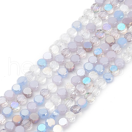 Gradient Color Electroplate Glass Bead Strands X1-GLAA-E042-03A-1