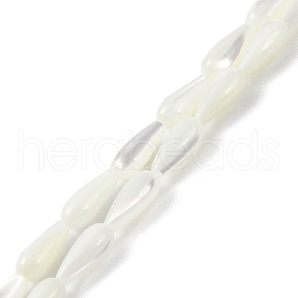 Natural White Shell Beads PEAR-B002-01A-A-1