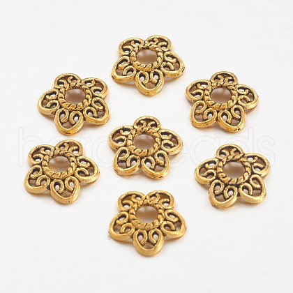 Tibetan Style Alloy Bead Caps X-GLF10597Y-NF-1