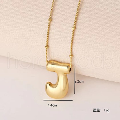 Simple and Stylish Brass Letter Pendant Satellite Chain Necklaces for Women Men GF2554-10-1