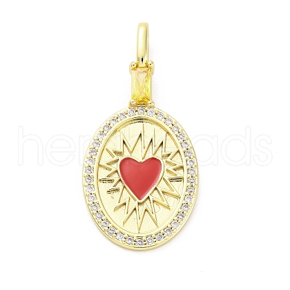 Brass Micro Pave Cubic Zirconia Enamel Pendants KK-D325-23G-02-1