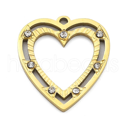 Ion Plating(IP) 304 Stainless Steel Rhinestone Pendants STAS-U034-01G-1