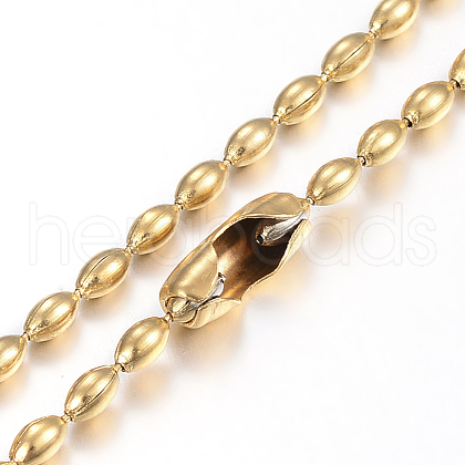 304 Stainless Steel Ball Chain Necklaces Making MAK-I008-03G-B03-1