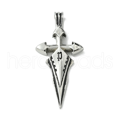 304 Stainless Steel Pendants STAS-C099-07AS-1
