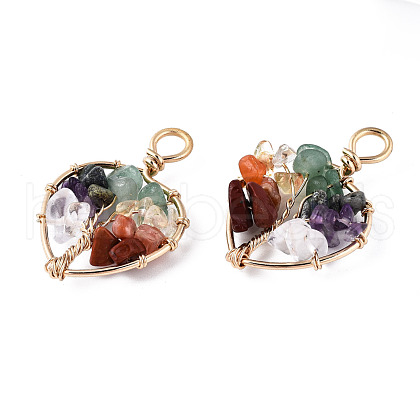 Natural Mixed Stone Pendants G-T131-97B-05-1
