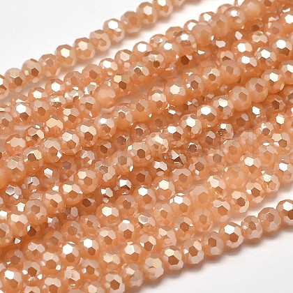 Faceted Round Full Rainbow Plated Imitation Jade Electroplate Glass Beads Strands X-EGLA-J130-FR10-1