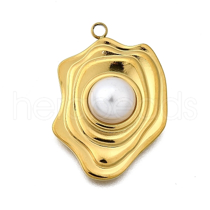 Plastic Pearl Pendants STAS-Q360-03M-G-1