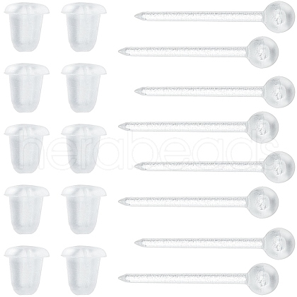 SOFPLATE 500Pcs Eco-Friendly Plastic Stud Earring Findings KY-SP0001-01A-1