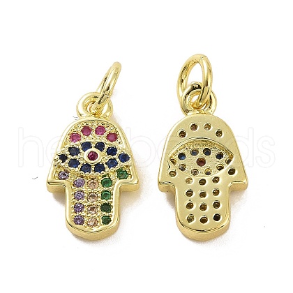 Brass Micro Pave Cubic Zirconia Charms KK-E068-VF088-1