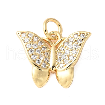 Brass Micro Pave Cubic Zirconia Pendants KK-D357-07A-G-1