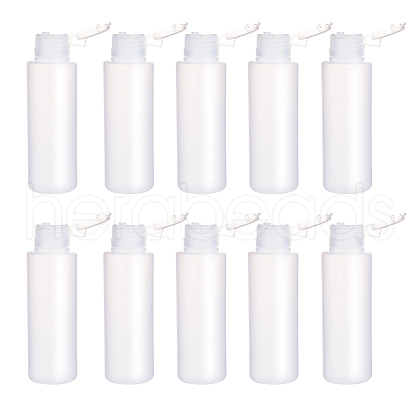 100ml PE Plastic Empty Refillable Flip Cap Bottles MRMJ-WH0037-13C-1
