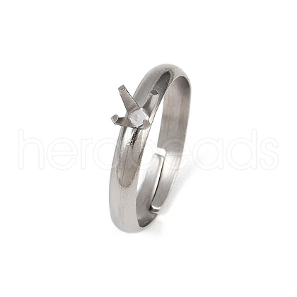 304 Stainless Steel Cuff Ring Components STAS-D372-01P-1