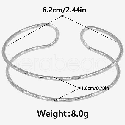 304 Stainless Steel Double Layer Bangles for Women II5944-1-1