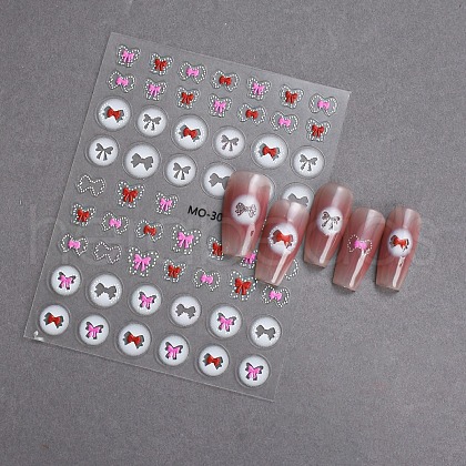 Bowknot Self Adhesive Nail Art Stickers Decals PW-WGEAB9E-01-1
