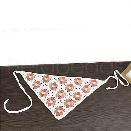 Triangle Lovely Flower Pattern Cloth Hair Kerchief PW-WG955E2-04-1