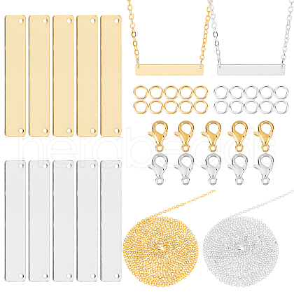 SUNNYCLUE 32Pieces DIY Blank Tags Pendant Necklaces Making Kits DIY-SC0015-45-1
