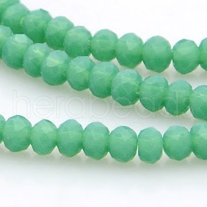 Imitation Jade Glass Faceted Rondelle Beads Strands GLAA-A024A-08-1