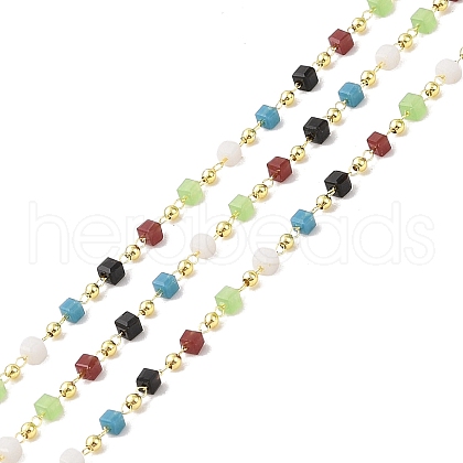 Brass & Glass Link Chain CHC-A009-04G-02-1