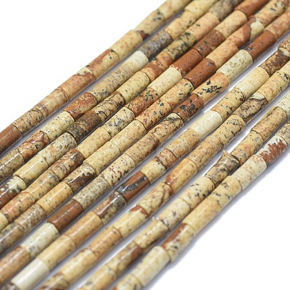 Natural Picture Jasper Beads Strands G-F631-B10-1