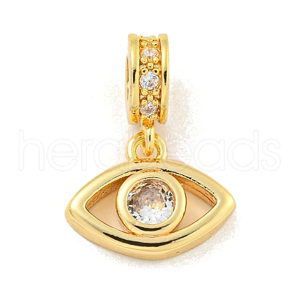 Brass Micro Pave Clear Cubic Zirconia Pendants KK-U007-02G-010-1