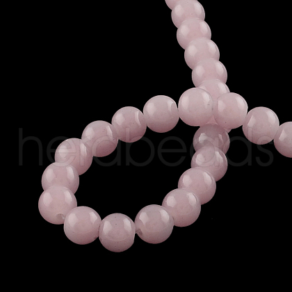 Imitation Jade Glass Beads Strands X-DGLA-S076-4mm-01-1