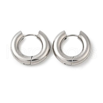 Tarnish Resistant 202 Stainless Steel Huggie Hoop Earrings EJEW-O087-08H-P-1