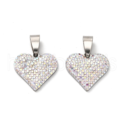 201 Stainless Steel Clay Pendants STAS-R166-02B-P-1