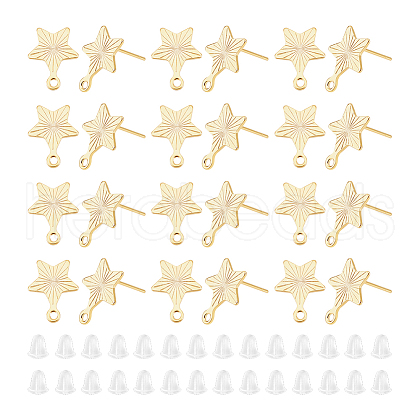 Unicraftale Star 201 Stainless Steel Stud Earring Findings STAS-UN0054-75G-1