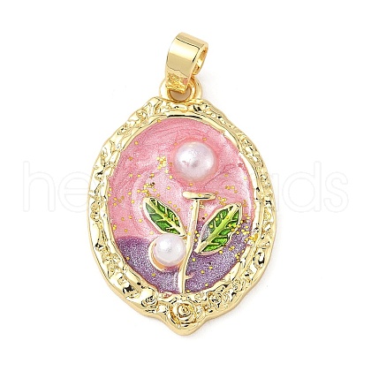 Brass Enamel Pendants KK-D358-01D-G-1