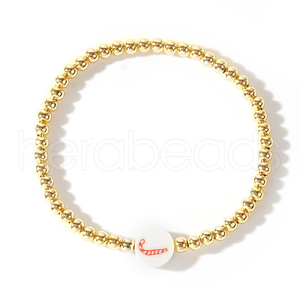 Christmas Brass Beaded Stretch Bracelets DP1194-4-1