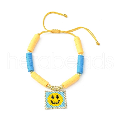MIYUKI Glass Seed Rectangle Charm Bracelet BJEW-MZ00037-05-1