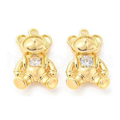 Brass Micro Pave Cubic Zirconia Pendants KK-Q809-18G-1